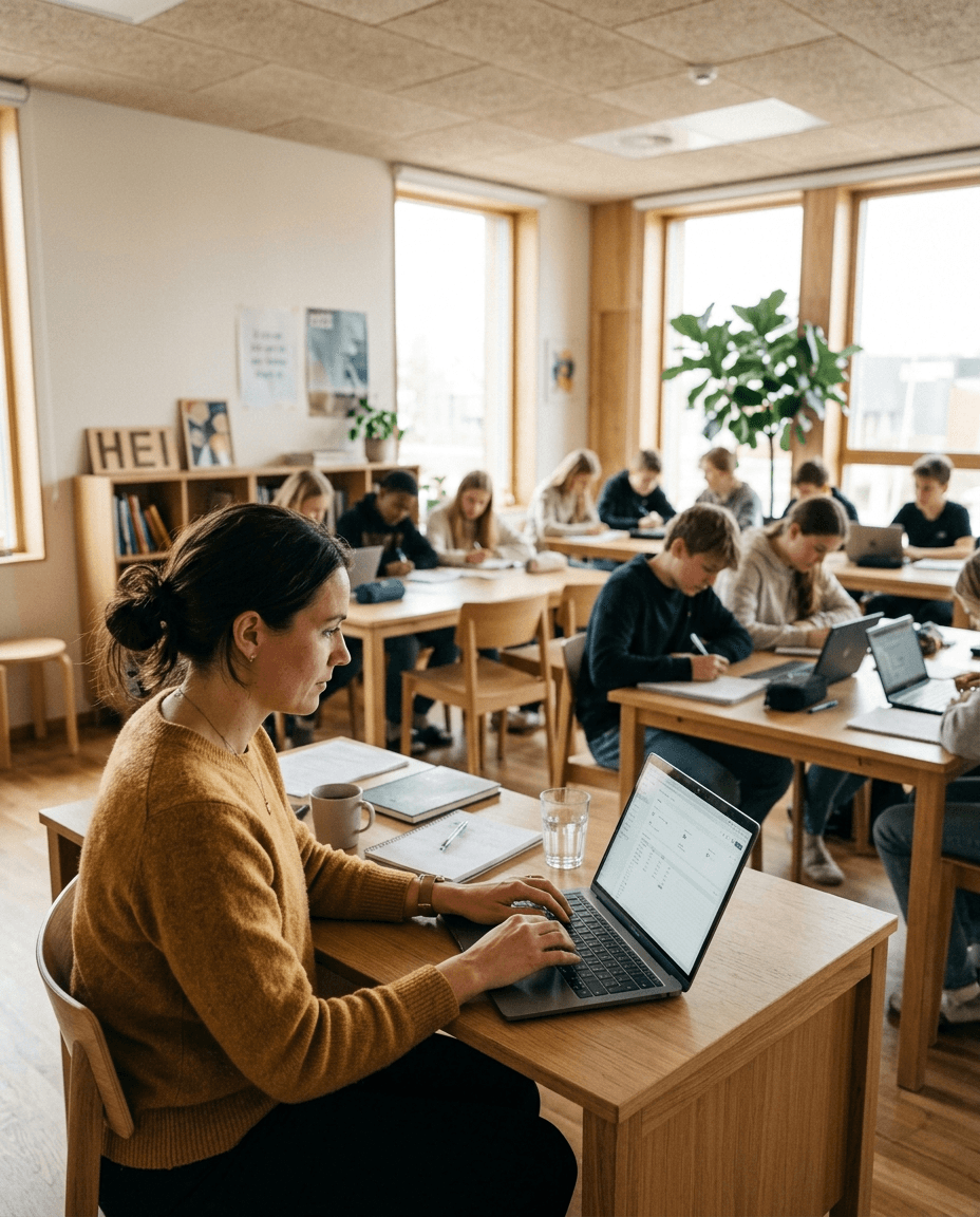 Teacher using AI support in teaching