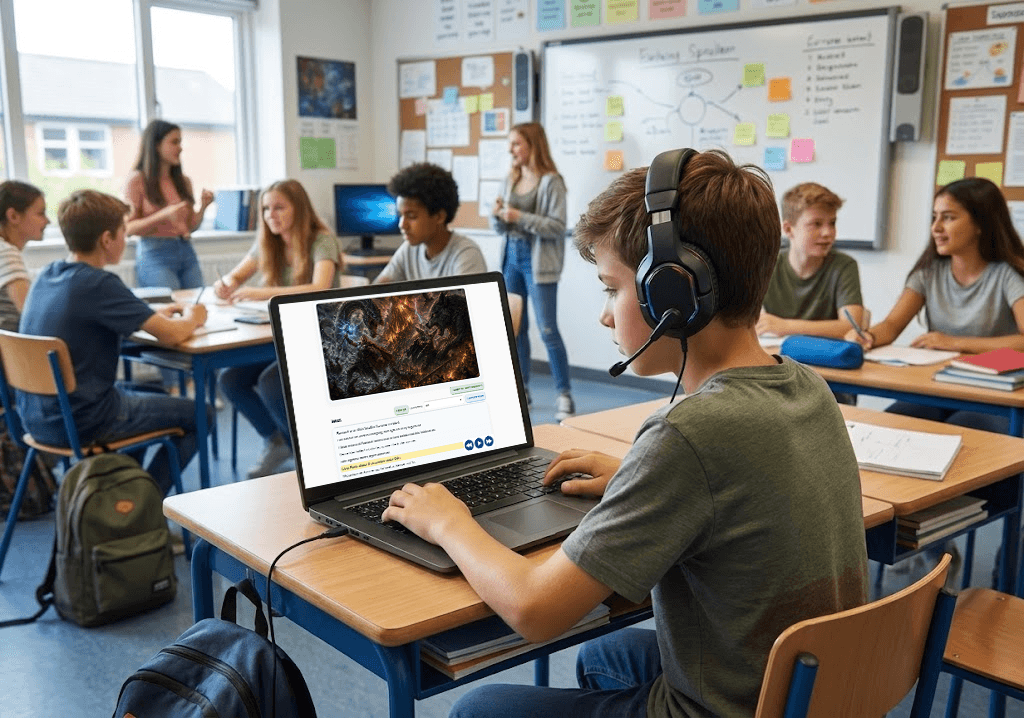 Teacher and student using 321school